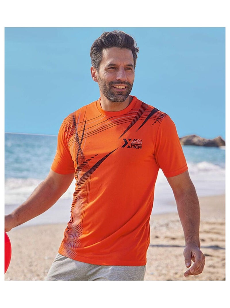 Lot de 3 Tee-Shirts XTREM   - ATLAS FOR MEN Noir Orange - Kiabi