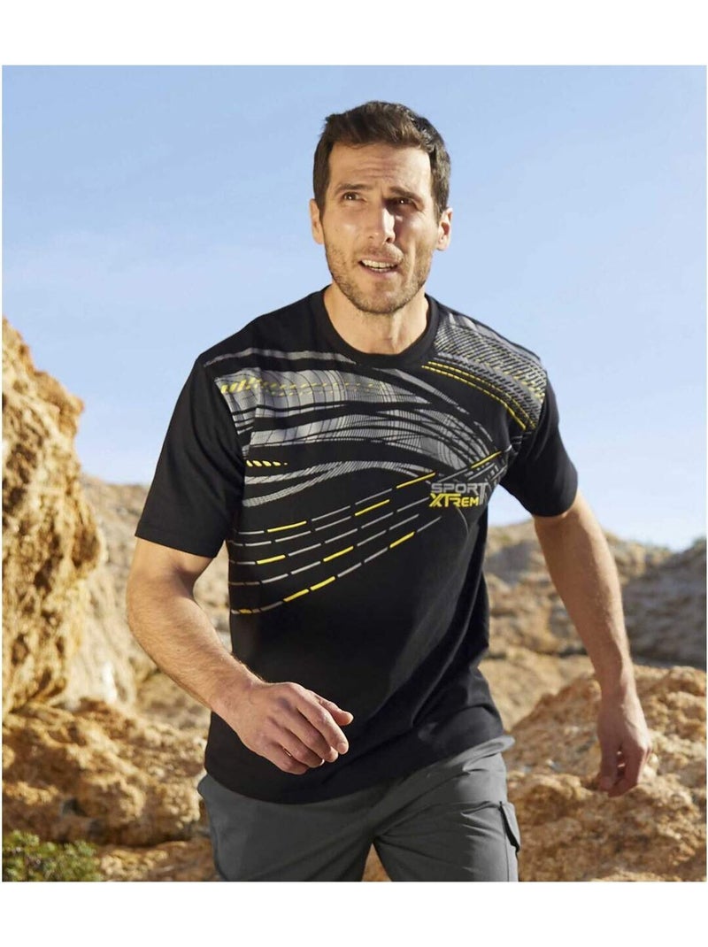 Lot de 3 Tee-Shirts XTrem Sport   - ATLAS FOR MEN Gris Jaune Noir - Kiabi