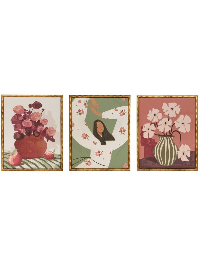 Lot de 3 toiles encadrées MONA Multicolore - Kiabi