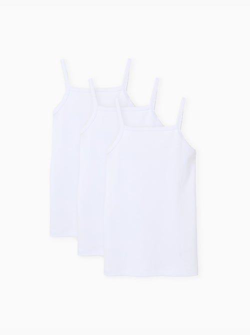 Lot de 3 tops à bretelles en coton - Kiabi