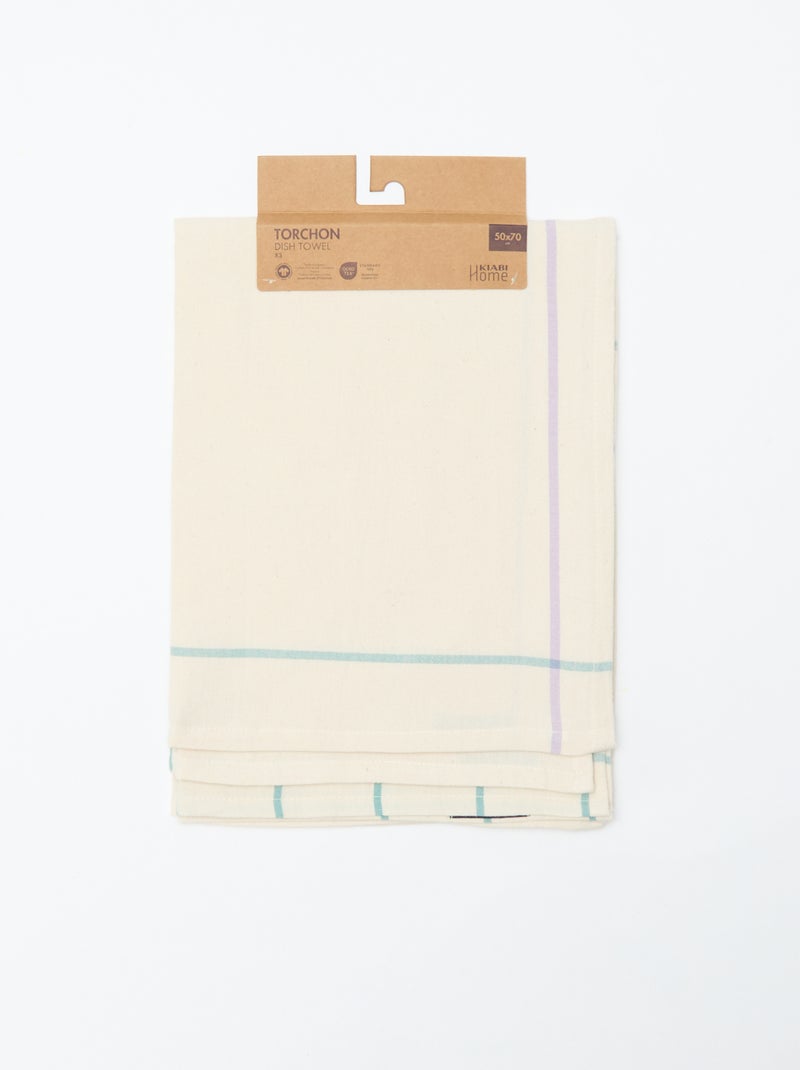 Lot de 3 torchons - Kiabi Home Beige - Kiabi