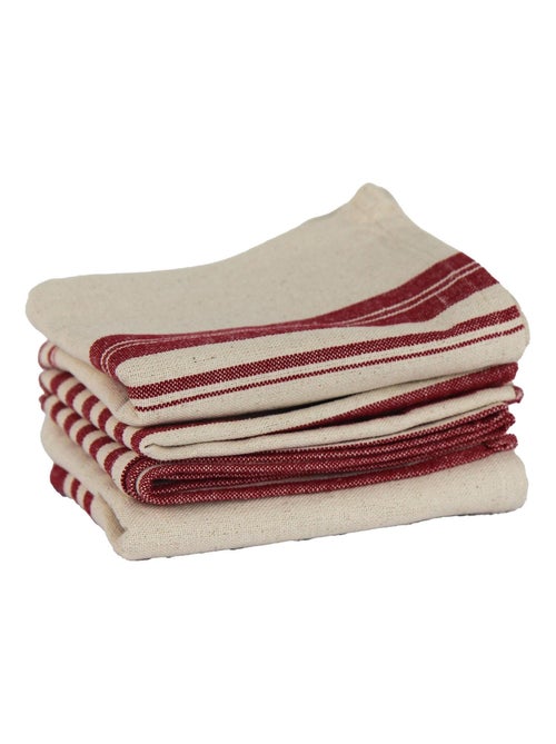 Lot de 3 torchons 100% coton lavé - Kiabi
