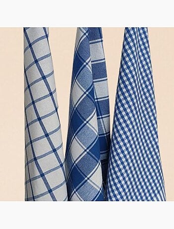 Lot de 3 torchons à carreaux 50x70cm