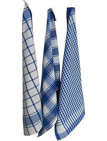 Lot de 3 torchons à carreaux 50x70cm