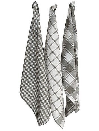 Lot de 3 torchons à carreaux 50x70cm