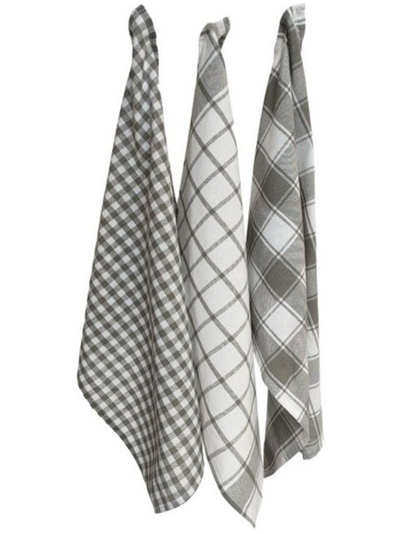 Lot de 3 torchons à carreaux 50x70cm Vert - Kiabi