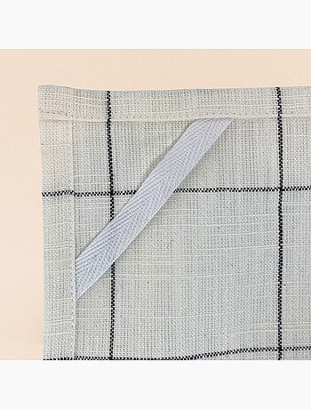 Lot de 3 torchons blanc et gris 50x70cm