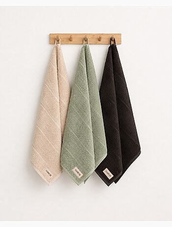 Lot de 3 torchons de cuisine 100 % coton, couleurs assorties, tissu éponge - Gamusi.
