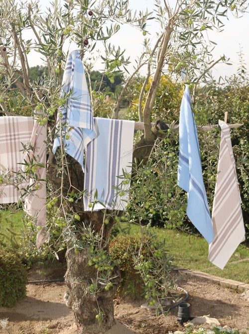 Lot de 3 torchons de cuisine à rayures - Kiabi