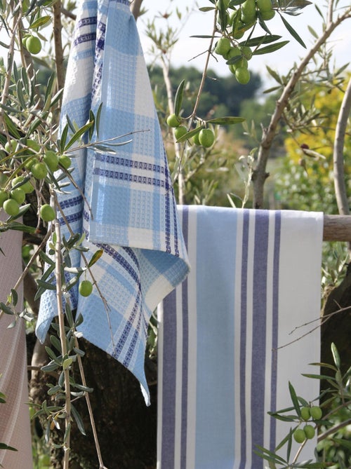 Lot de 3 torchons de cuisine à rayures - Kiabi