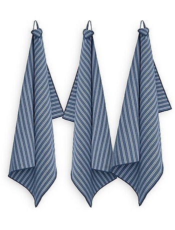 Lot de 3 torchons de cuisine coton LILI