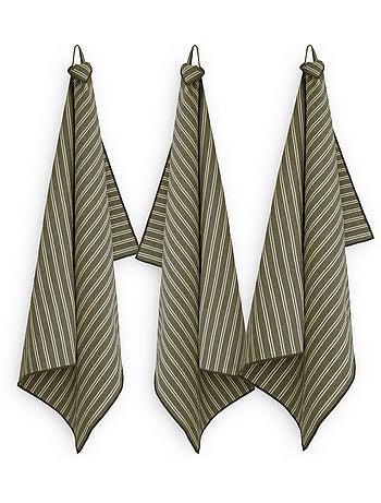 Lot de 3 torchons de cuisine coton LILI