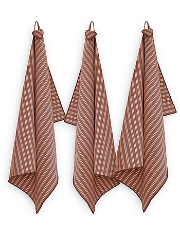 Lot de 3 torchons de cuisine coton LILI