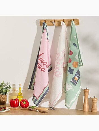 Lot de 3 torchons en coton DELLA PASTA