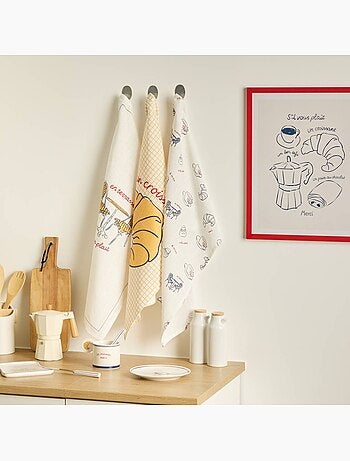 Lot de 3 torchons en coton FRA