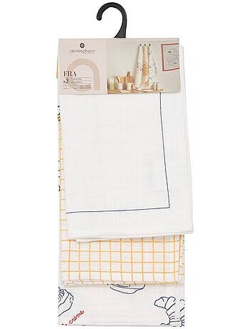 Lot de 3 torchons en coton FRA