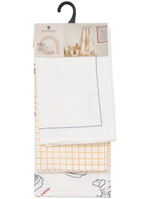 Lot de 3 torchons en coton FRA - Kiabi