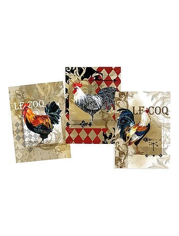 Lot de 3 torchons en coton sergé