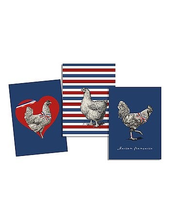 Lot de 3 torchons en coton sergé