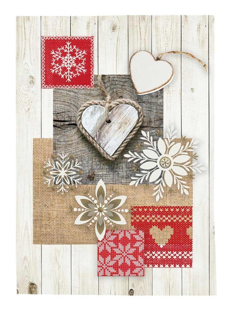 Lot de 3 torchons en coton sergé Blanc Rouge - Kiabi