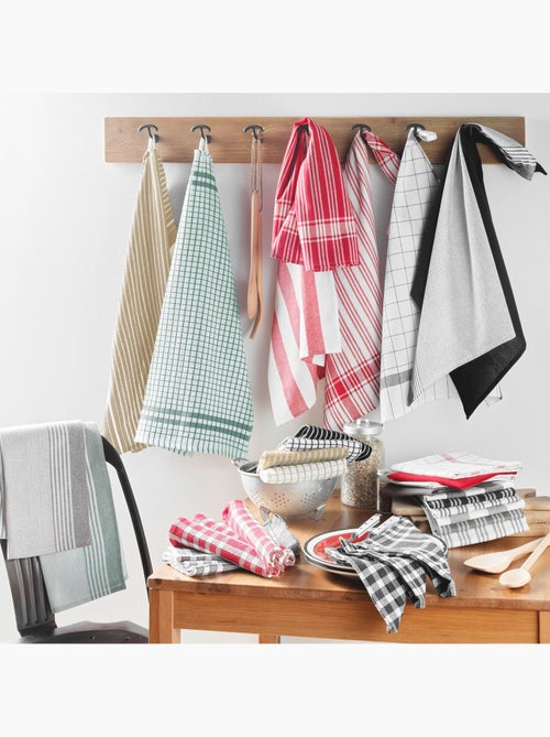 Lot de 3 torchons en coton tissé nid d’abeille - Kiabi