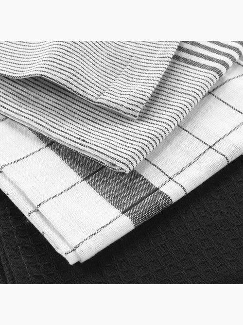 Lot de 3 torchons en coton tissé nid d’abeille - Kiabi