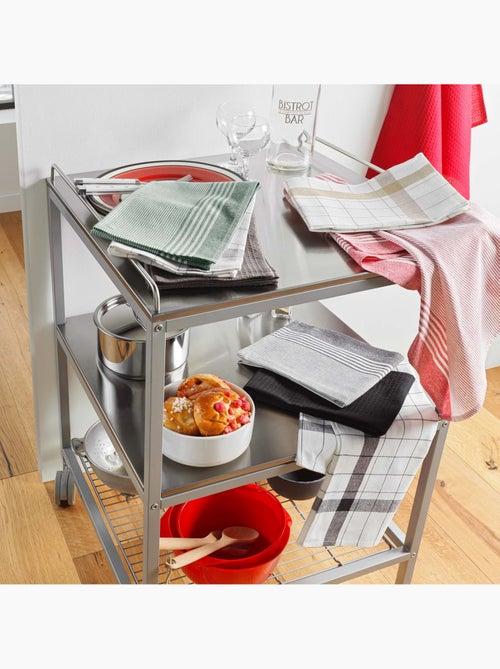 Lot de 3 torchons en coton tissé nid d’abeille - Kiabi