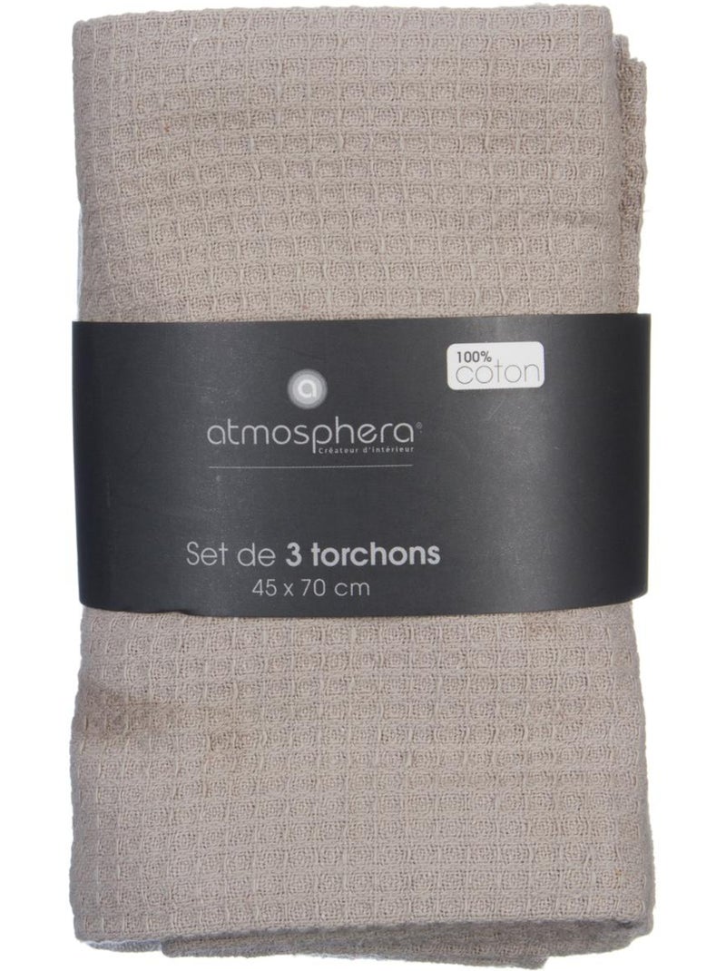 Lot de 3 torchons en coton TRADITION Rouge - Kiabi