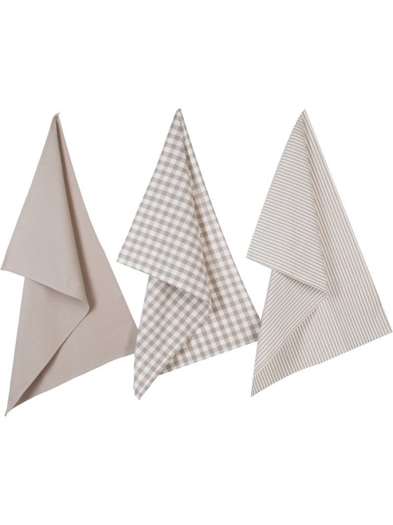 Lot de 3 torchons en coton TRADITION Rouge - Kiabi