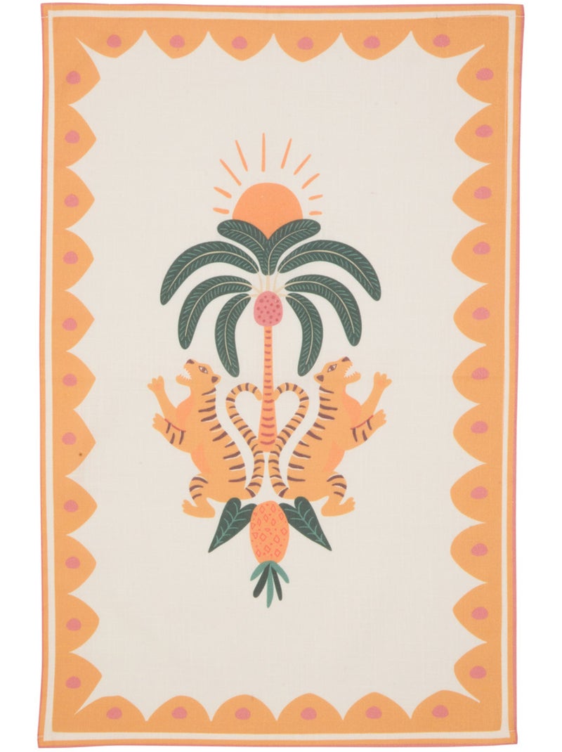 Lot de 3 torchons en coton TROPICAL Orange - Kiabi