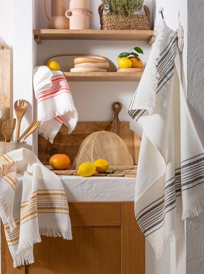 Lot de 3 torchons en gaze de coton, BISE Multicolore - Kiabi