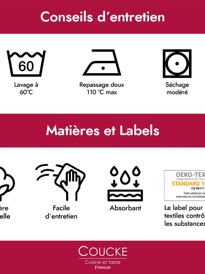 Lot de 3 torchons en gaze de coton, BISE Multicolore - Kiabi