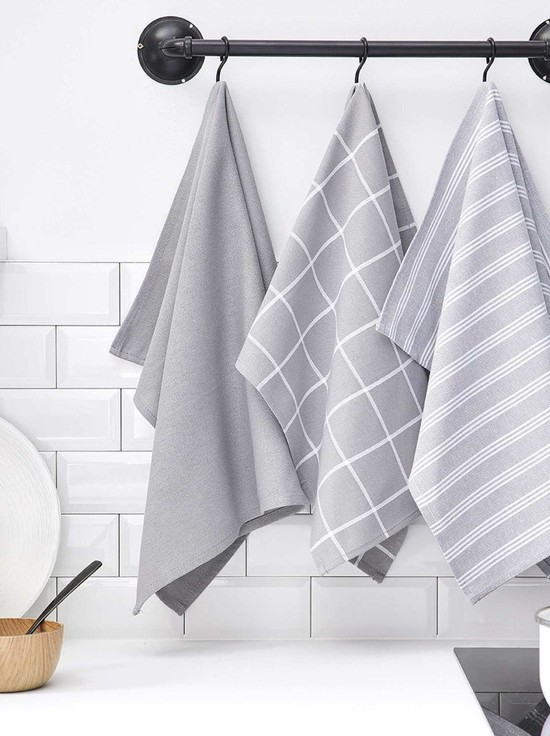 Lot de 3 torchons gris - Kiabi