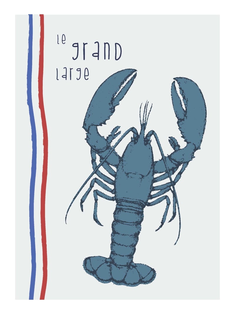 Lot de 3 torchons illustrations marines en coton lavé Ecru - Kiabi