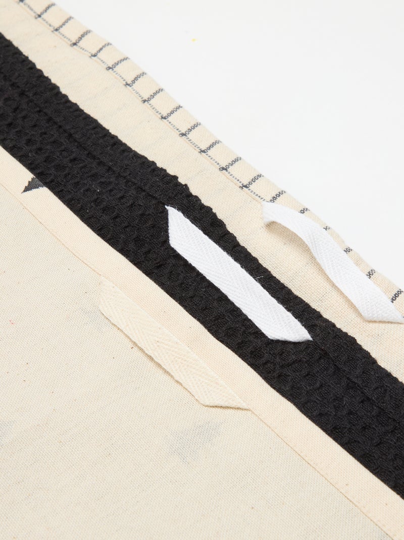 Lot de 3 torchons imprimé Noël en coton 50x70 cm Noir - Kiabi