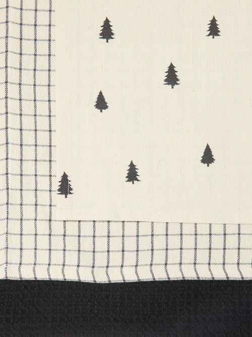 Lot de 3 torchons imprimé Noël en coton 50x70 cm - Kiabi
