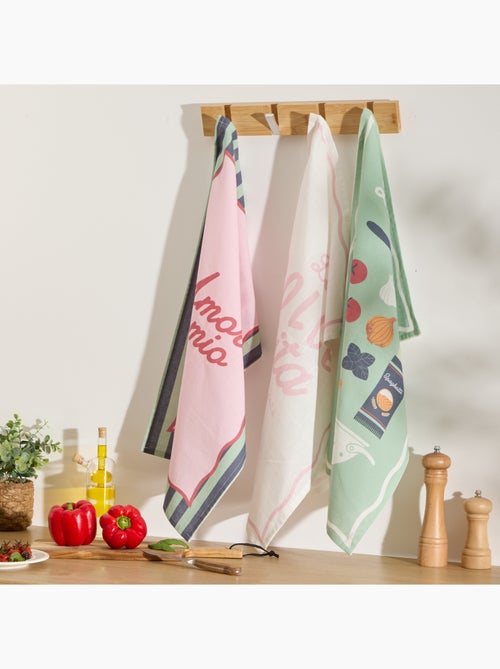 Lot de 3 torchons italien en coton - Kiabi