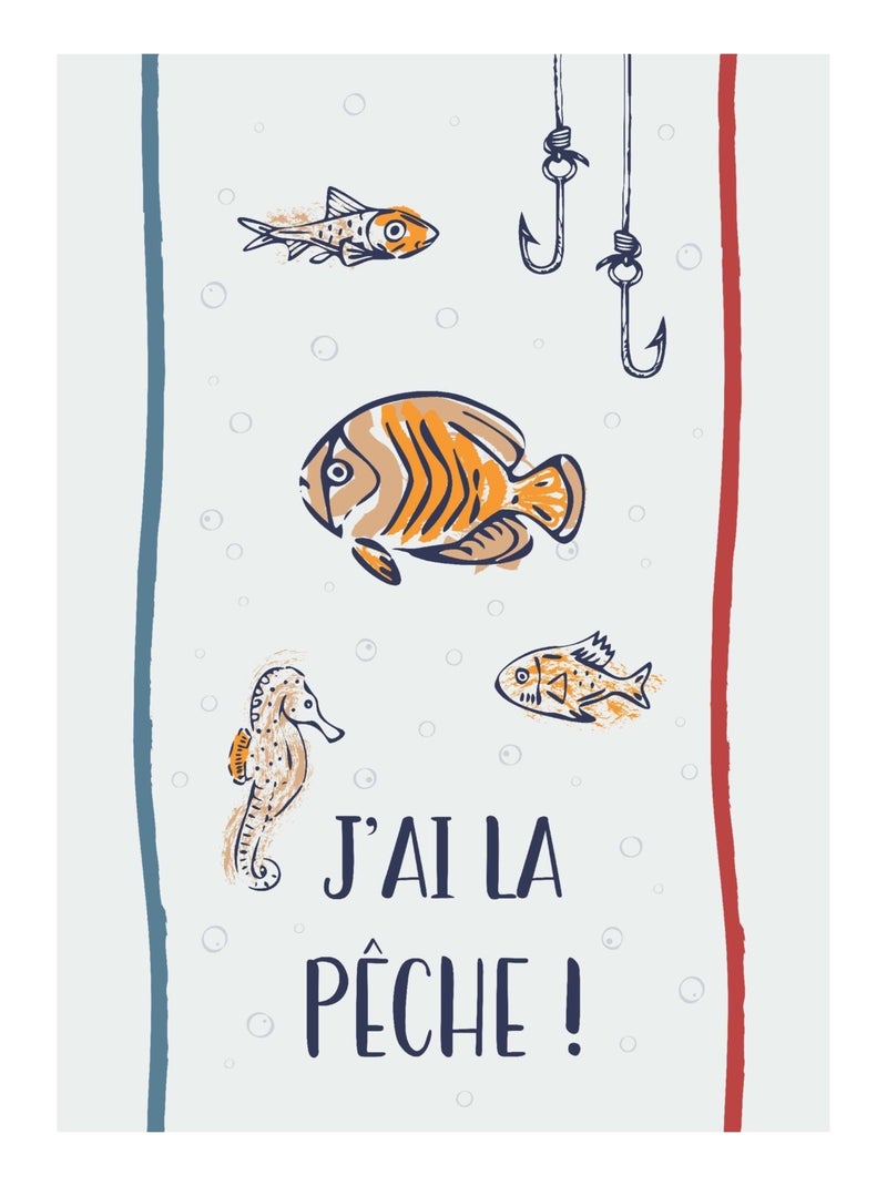 Lot de 3 torchons message poissons en coton Ecru - Kiabi