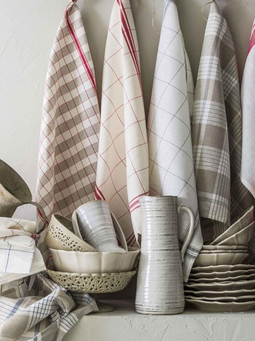 Lot de 3 Torchons unis en lin, EGR - Kiabi