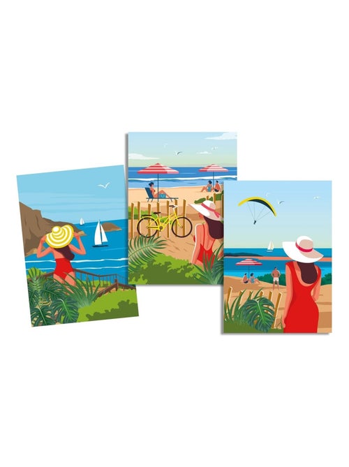 Lot de 3 Torchons Vacances en bord de mer - Kiabi Lot de 3 Torchons Vacances en bord de mer - Kiabi