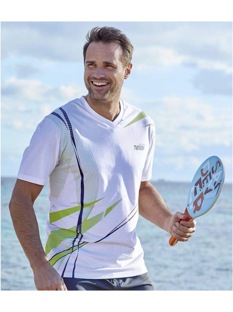 LOT DE 3 TSHIRTS MC SPORT  - ATLAS FOR MEN Blanc Multicolore Bleu - Kiabi