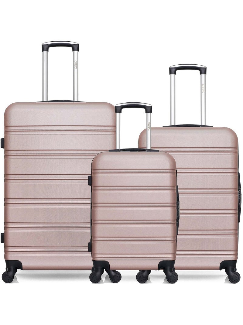 Lot de 3 Valises Rigides Grand Format, Taille Moyenne et Cabine RENOSO Rose clair - Kiabi