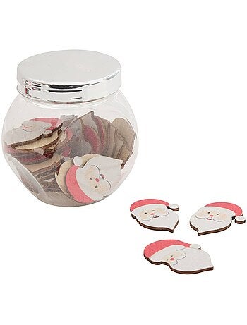 Lot de 30 accessoires de bocal père noël en bois