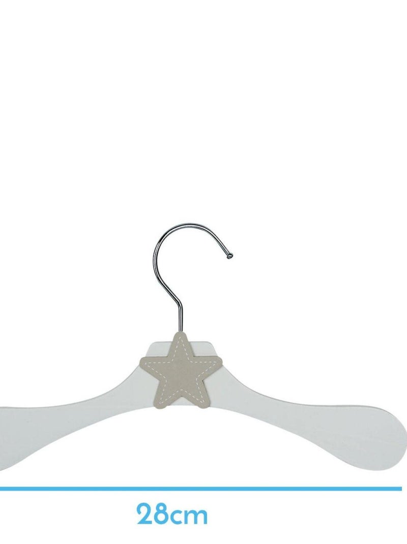 Lot de 30 cintres en bois pour bébé, enfant avec crochet pivotant - Monsieur Bébé Blanc Beige - Kiabi