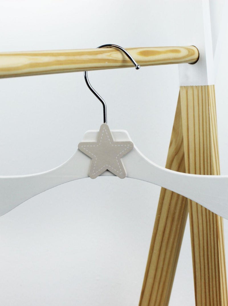 Lot de 30 cintres en bois pour bébé, enfant avec crochet pivotant - Monsieur Bébé Blanc Beige - Kiabi