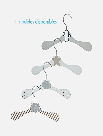 Lot de 30 cintres en bois pour bébé, enfant avec crochet pivotant - Monsieur Bébé