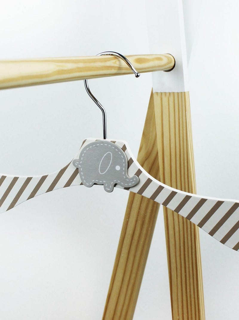 Lot de 30 cintres en bois pour bébé, enfant avec crochet pivotant - Monsieur Bébé Blanc Marron - Kiabi