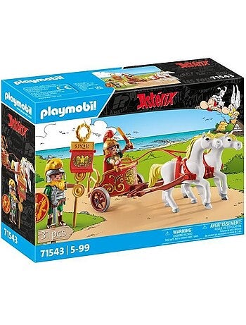 Lot de 31 figurines - Char romain et chevaux - PLAYMOBIL Astérix