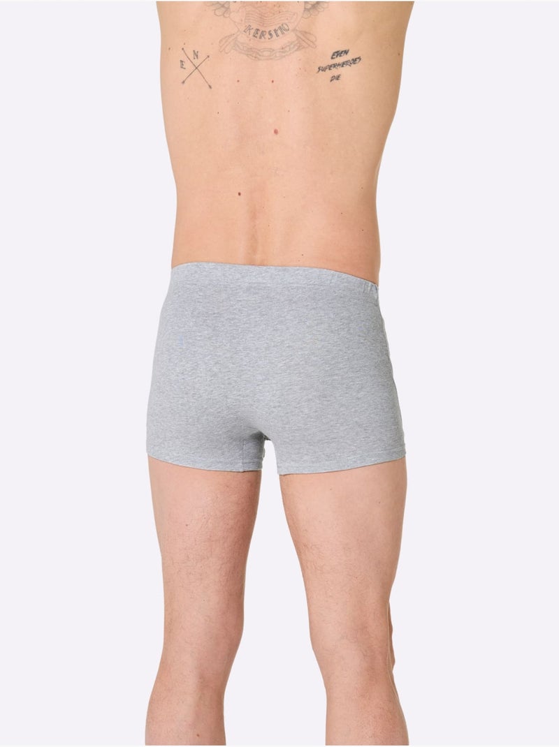Lot de 4  - Boxer Côtes Fines - Taille Standard - Witt Gris chiné - Kiabi