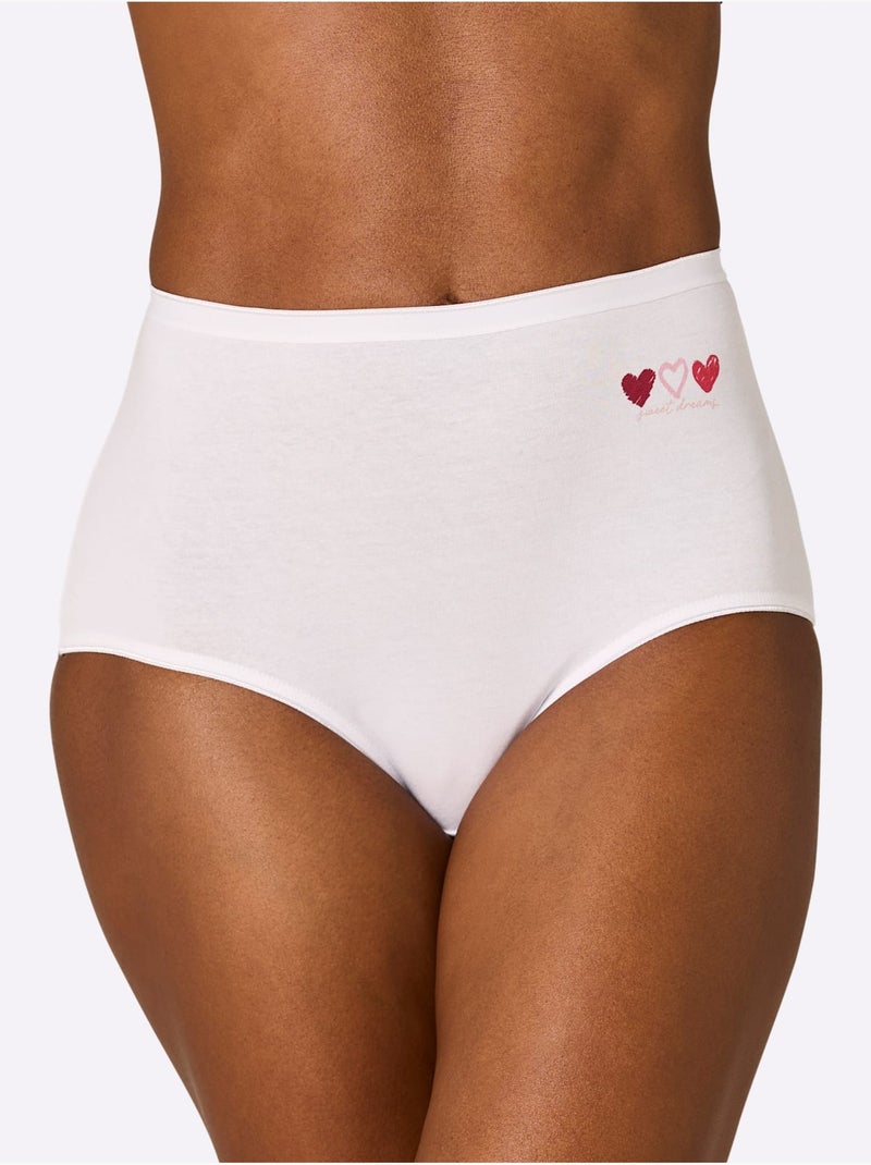Lot de 4  - Culotte Taille Haute Jersey Fin - Taille Standard - Witt Blanc - Kiabi